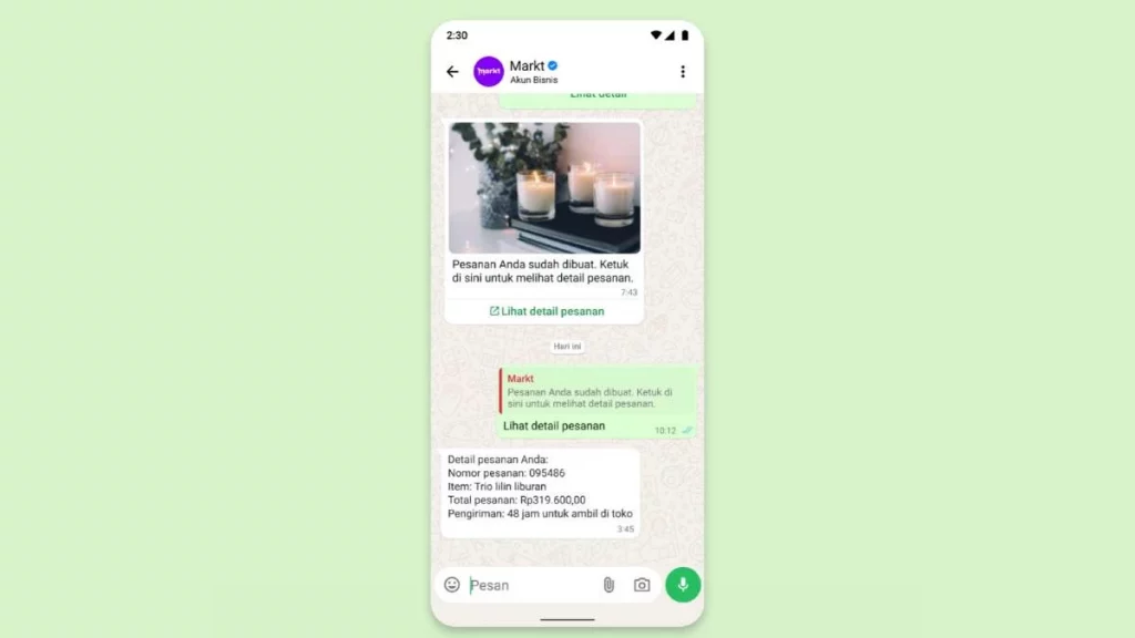 3 - gambar screenshot pesan marketing di whatsapp