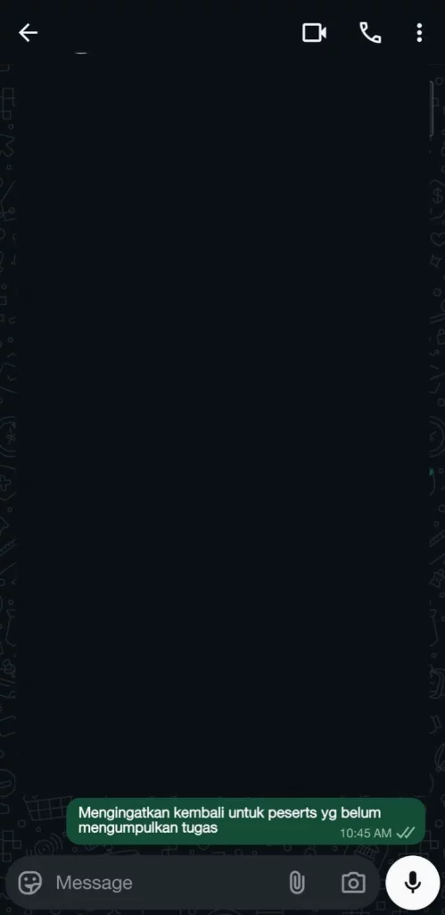 4 - Gambar screenshot dari langkah Masuk ke chat pribadi atau grup yang berisi pesan yang ingin diedit