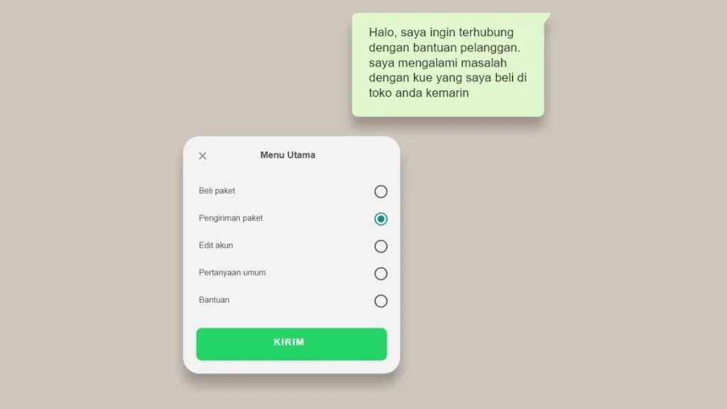 5 - Gambar screenhot contoh layanan purna jual