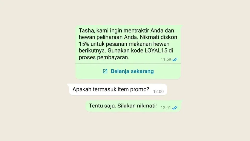 7 - Gambar ilustrasi chat prospect pada whatsapp