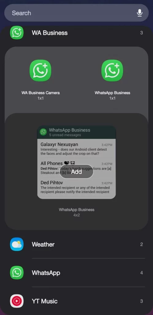 7 - Screenshot langkah di Android - Tekan widget tersebut, pilih Tambahkan