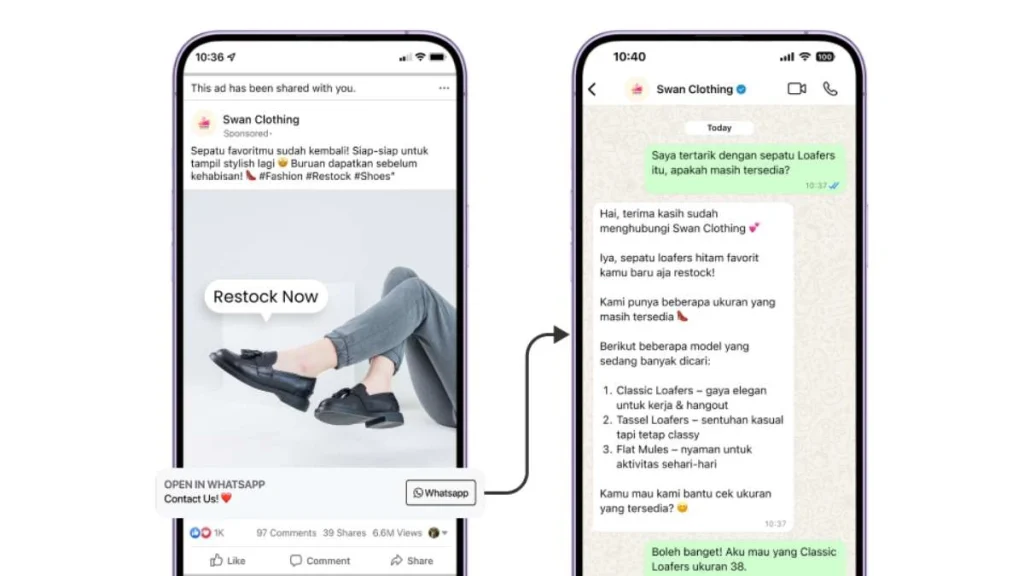 9 - Gambar ilustrasi chat dari akun WhatsApp resmi