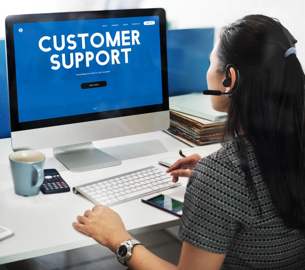 Customer care webpage interface word_11zon