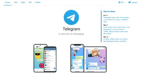 Halaman download aplikasi Telegram