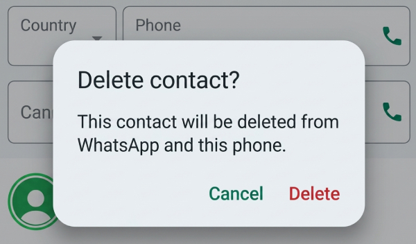 Proses menghapus kontak WhatsApp di iOS