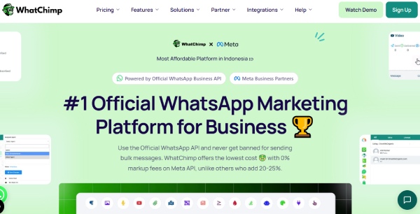 Homepage website resmi WhatChimp