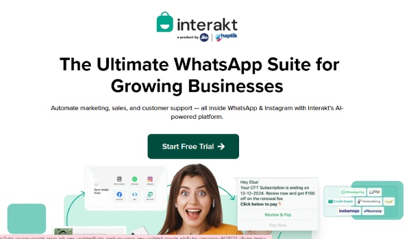 Website Interakt WhatsApp API untuk bisnis