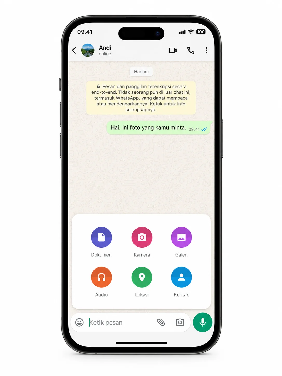 Cara kirim foto sebagai dokumen di WhatsApp