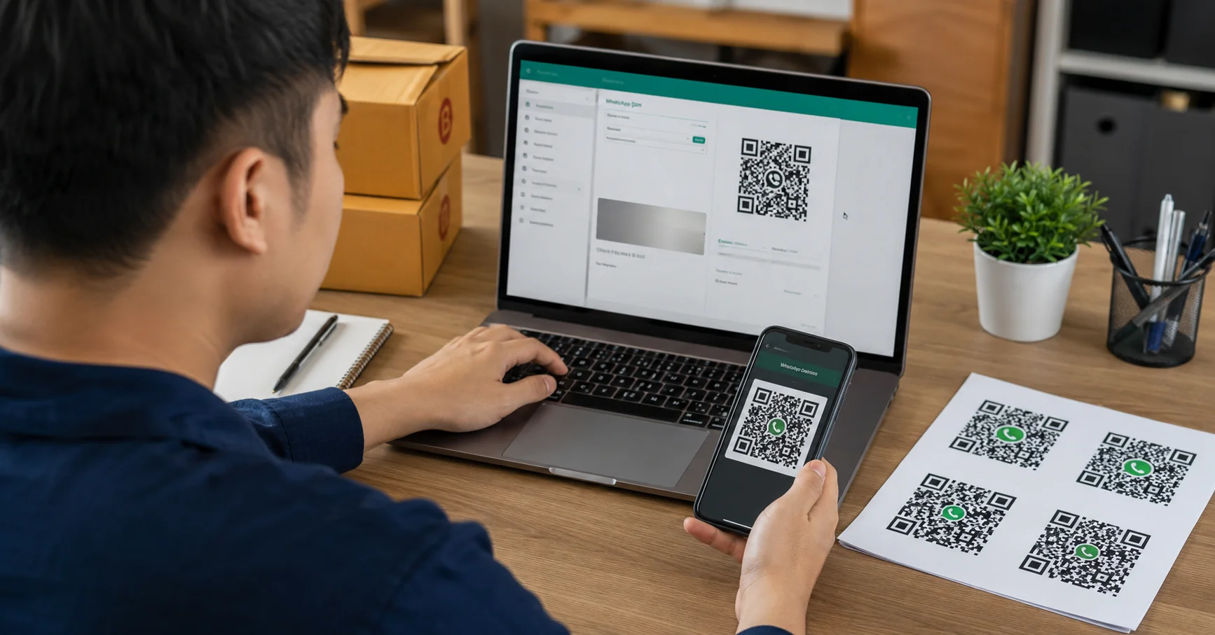 Proses membuat WhatsApp QR code untuk bisnis dalam lima langkah