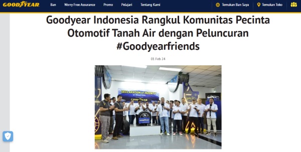 Artikel tentang kampanye #GoodyearFriends