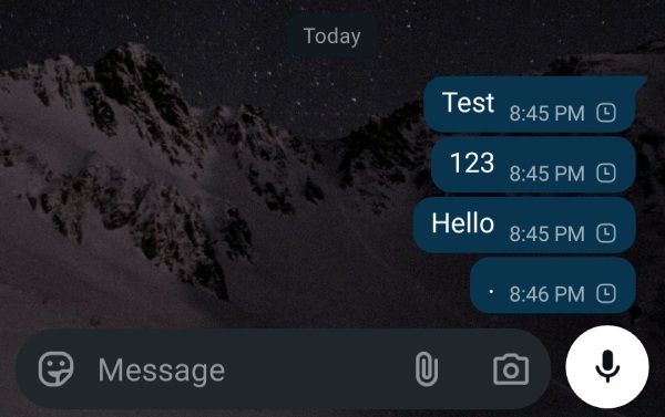 Contoh status chat yang pending di WA