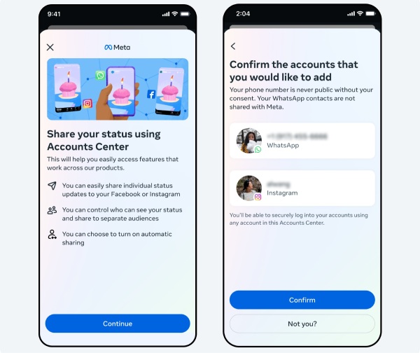 Menautkan akun media sosial dengan Meta Accounts Center
