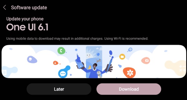 Update One UI di Samsung