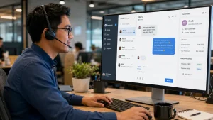 Admin customer service membalas chat pelanggan dengan cepat