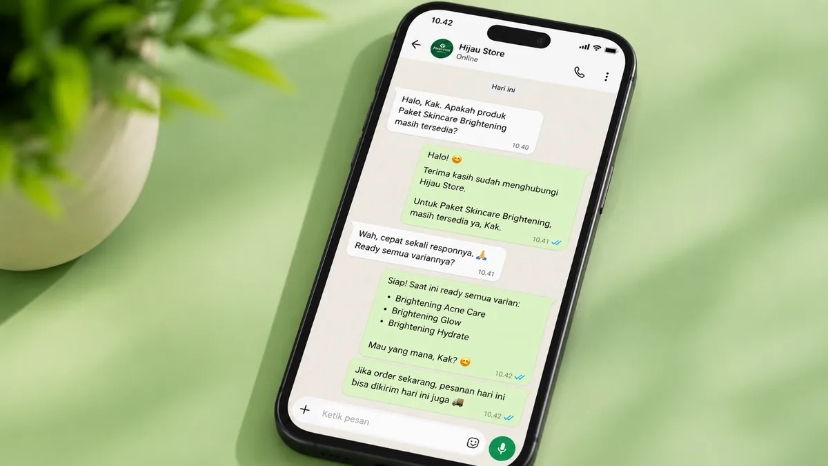 Contoh fast respon dalam chat bisnis