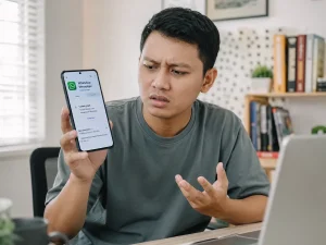 pengguna sedang mengalami WhatsApp tidak bisa di update di smartphone