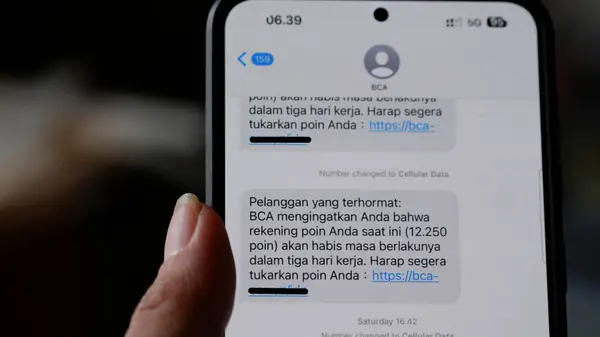 Contoh SMS penipuan menggunakan fake BTS