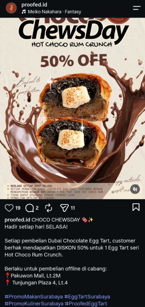 Contoh iklan produk di Instagram dari Proofed