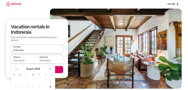 Fitur mencari penginapan di Airbnb