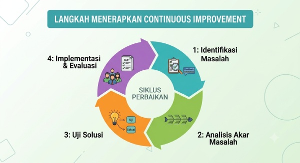Infografis cara menerapkan continuous improvement
