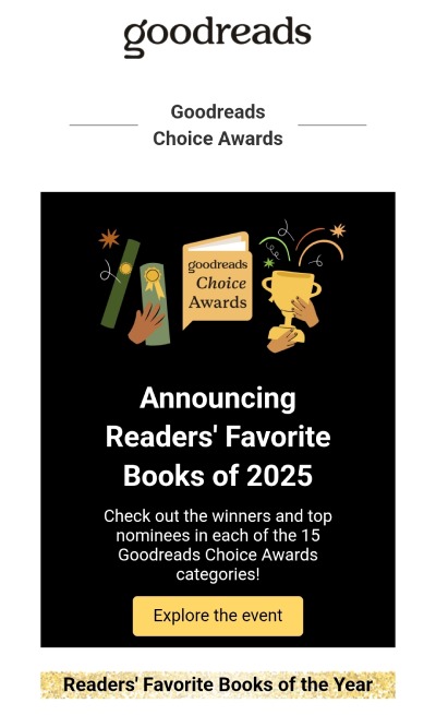 Jenis newsletter email dari Goodreads