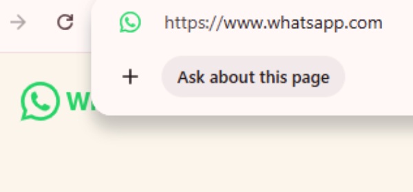 URL website resmi WhatsApp lengkap dengan protokol HTTPS