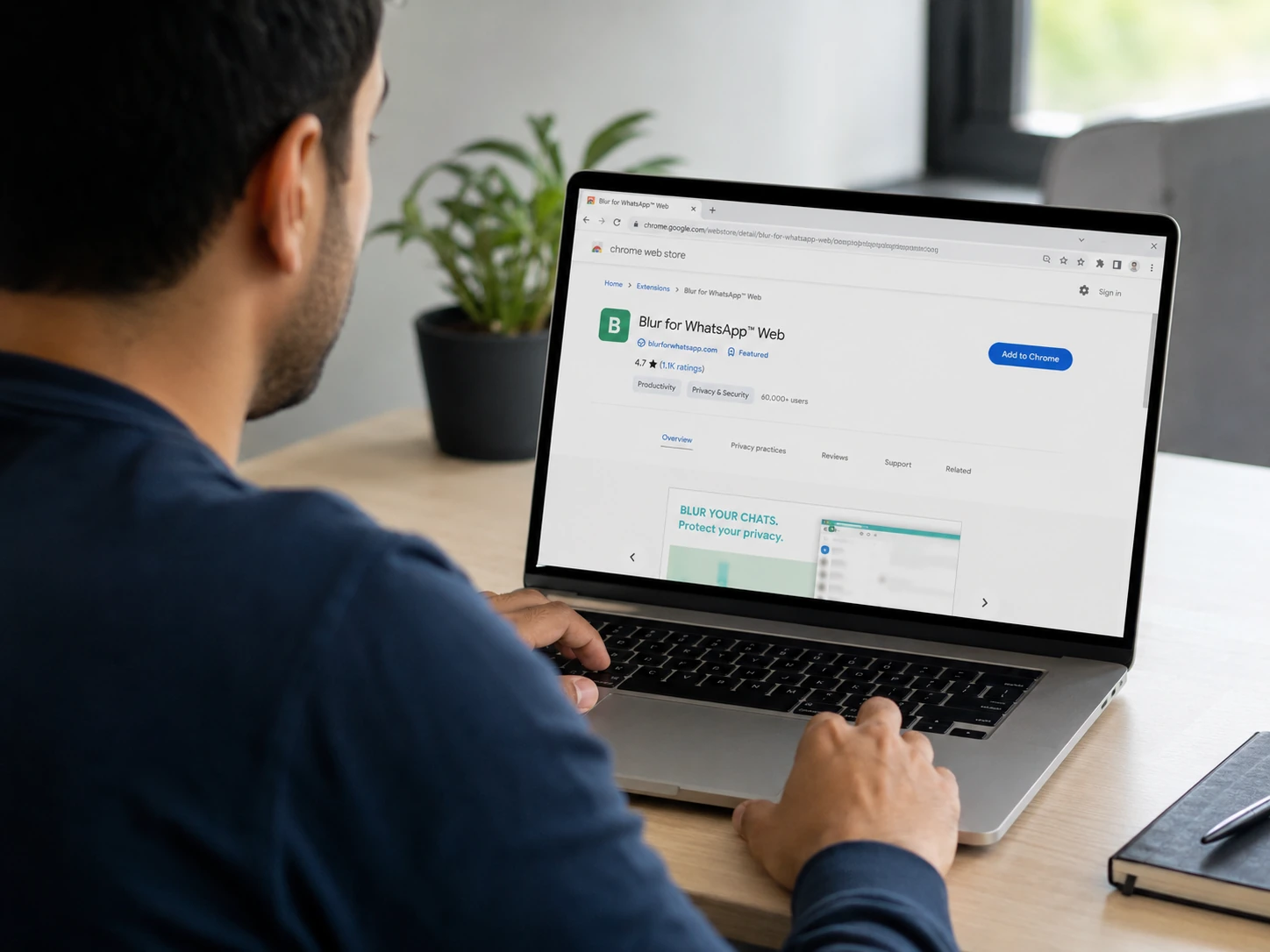 cara blur WhatsApp Web dengan Privacy Extension Chrome
