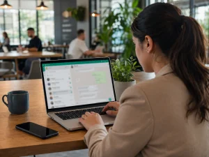 cara membuat WA Web blur saat bekerja di ruang publik