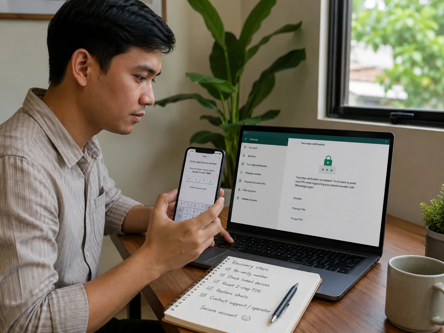 cara memulihkan akun WhatsApp dihack melalui verifikasi dan pengamanan ulang