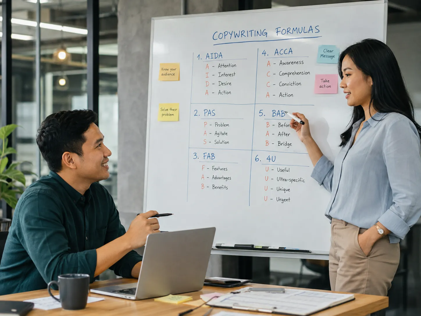 copywriter memilih formula copywriting iklan AIDA, PAS, FAB, ACCA, BAB, dan 4U