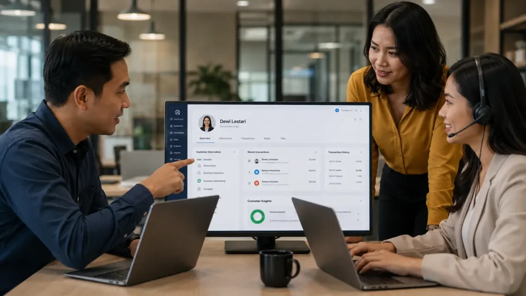 tim marketing sales dan customer service bekerja dengan satu profil pelanggan dalam strategi customer oriented