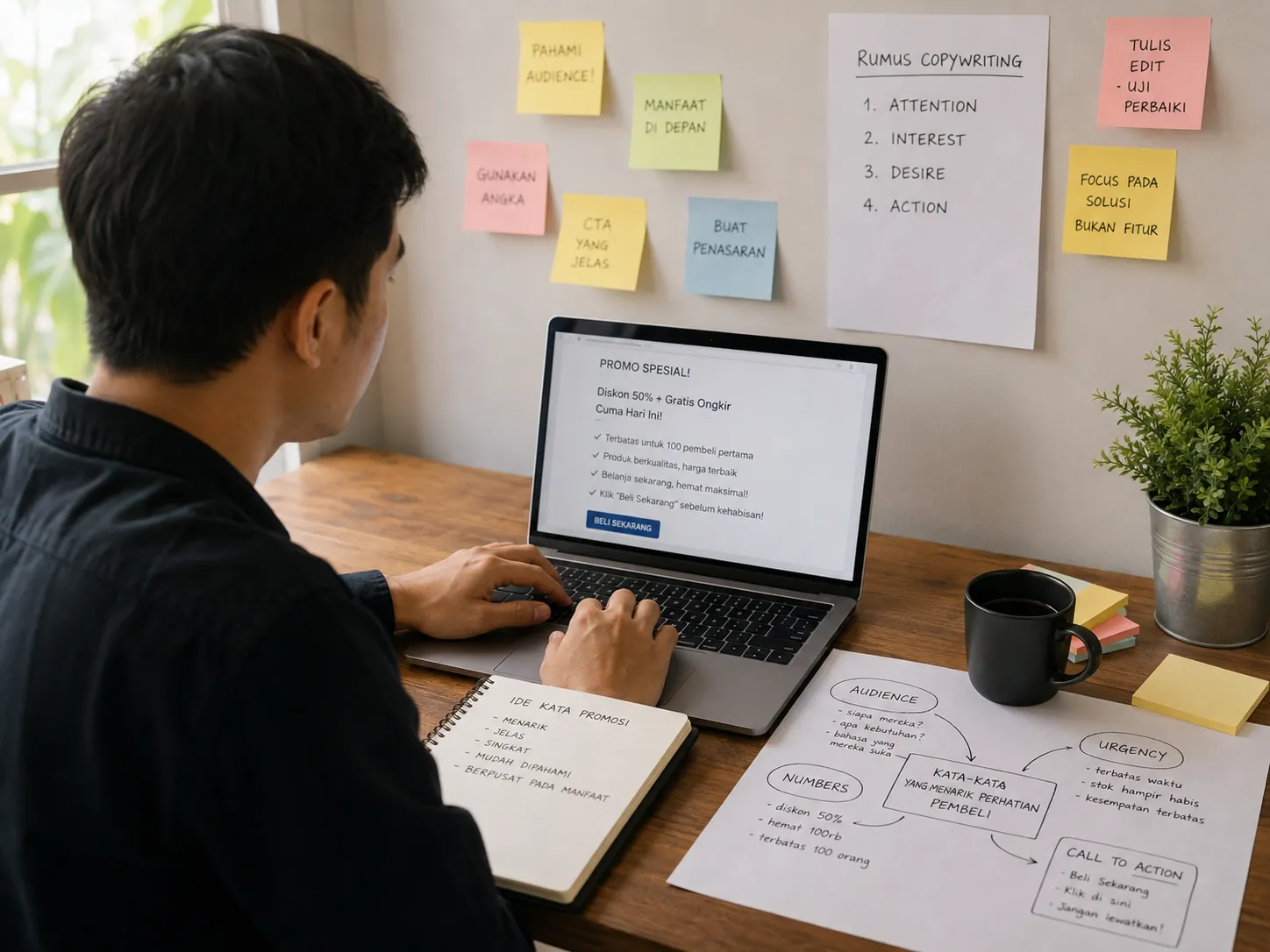 tips membuat kata-kata yang menarik perhatian pembeli