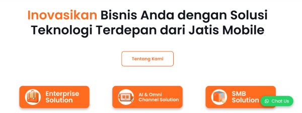 Halaman beranda website Jatis Mobile