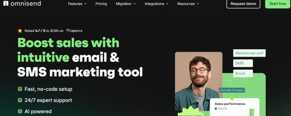 Platform email marketing Omnisend