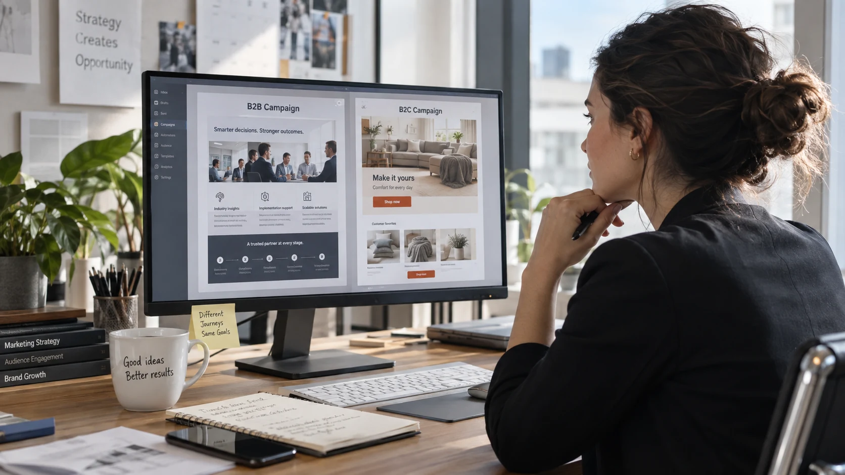 marketing manager membandingkan email marketing B2B dan B2C