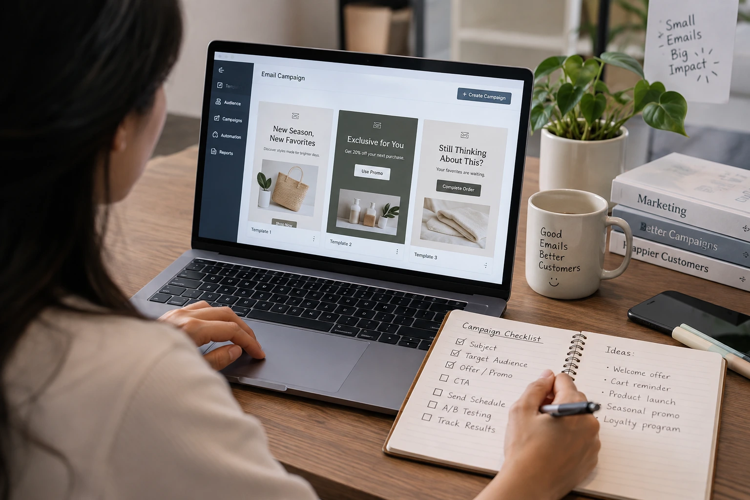 marketer mengevaluasi subject, CTA, dan segmentasi email promosi