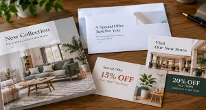 contoh materi direct mail berupa katalog, surat, dan kupon cetak