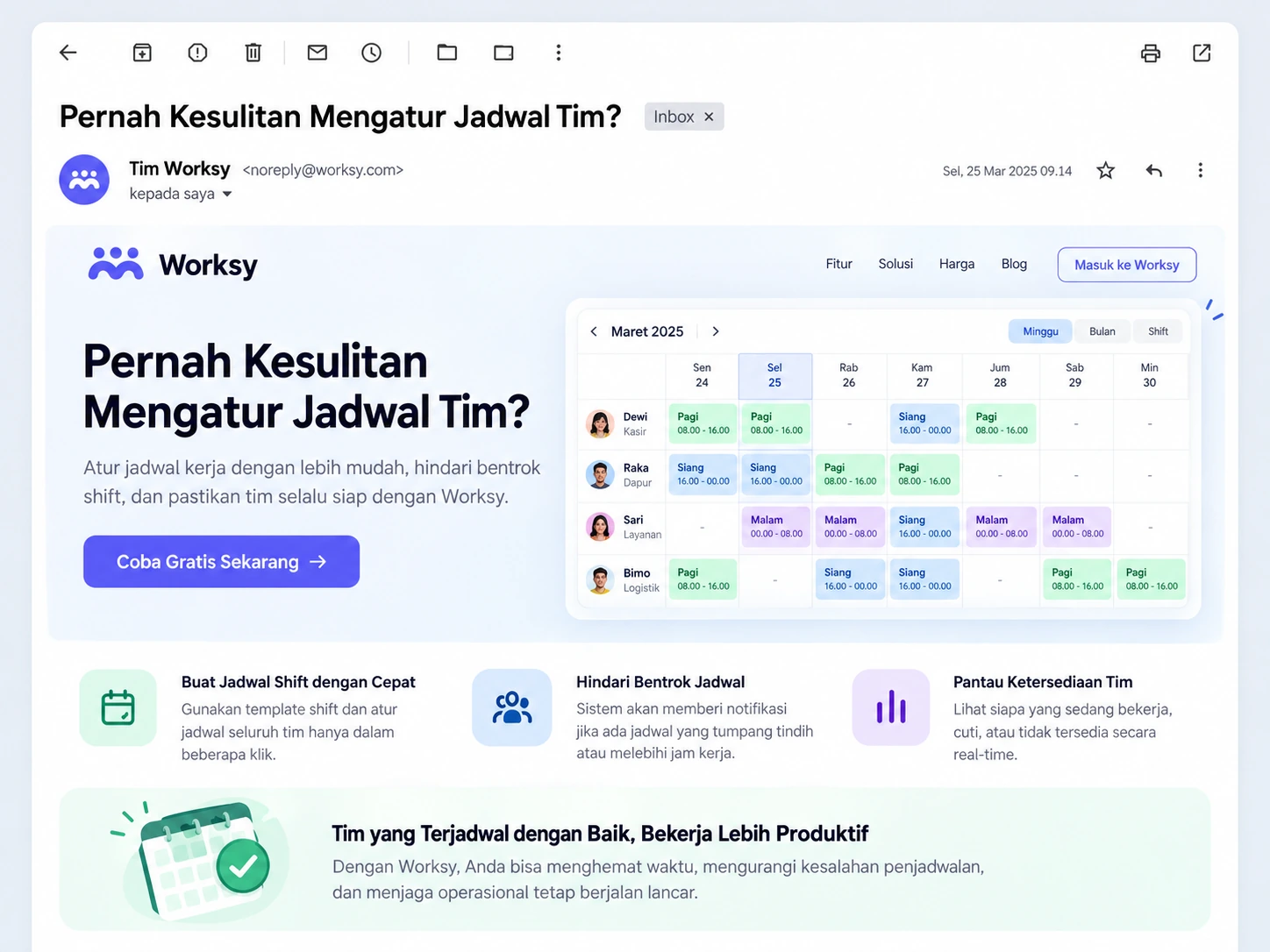 contoh subjek email berbentuk pertanyaan tentang pengaturan jadwal tim