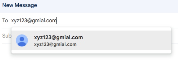 Contoh kesalahan ketik saat mengirim email
