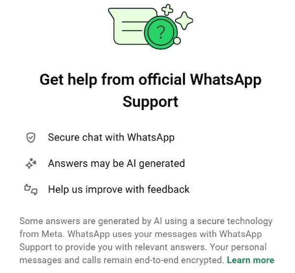 Menghubungi WhatsApp melalui Chatbot AI