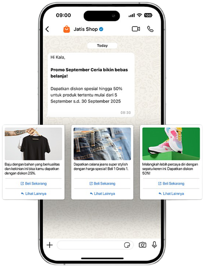 Percakapan promosi WhatsApp Business API