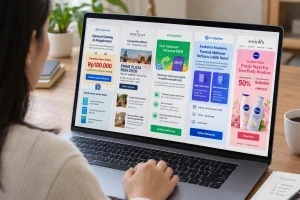 marketer meninjau beberapa contoh newsletter untuk mencari inspirasi konten dan layout