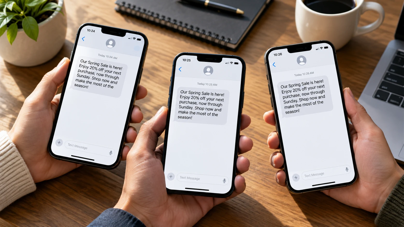 contoh SMS broadcast yang diterima secara individual oleh pelanggan